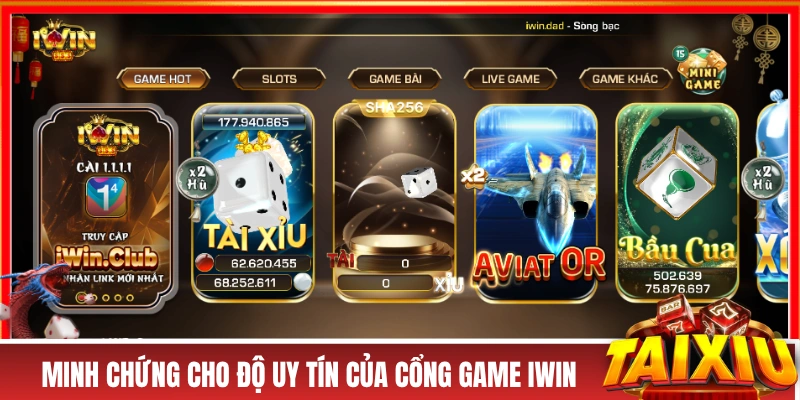 Minh chứng cho độ uy tín của cổng game tài xỉu