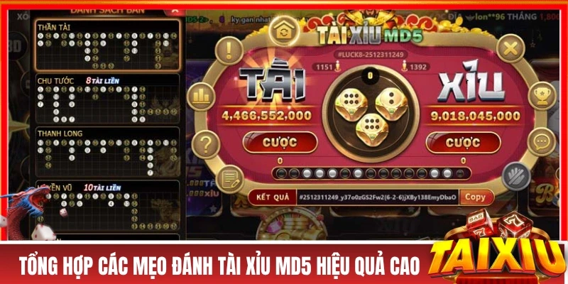 Tổng hợp các mẹo đánh tài xỉu MD5 hiệu quả cao