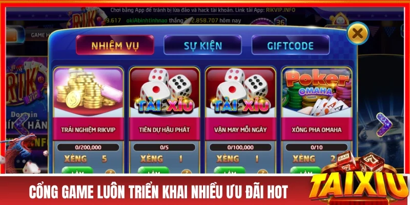Cổng game luôn triển khai nhiều ưu đãi cực hot