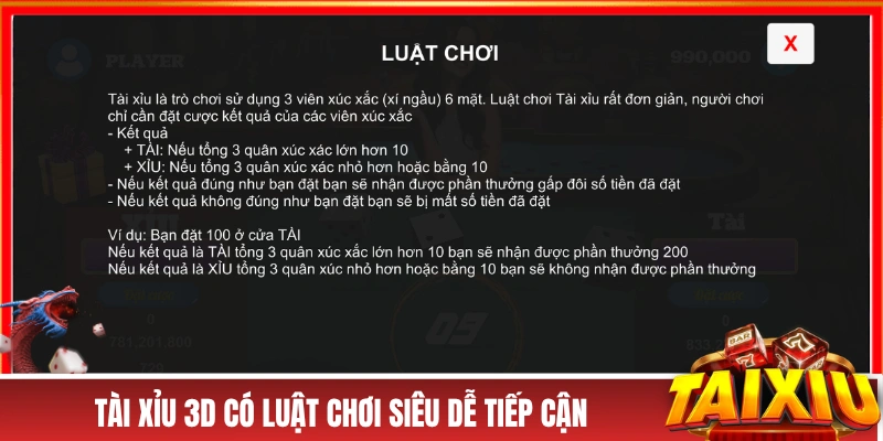Tài Xỉu 3D - Đắm Mình Vào Thế Giới Đỏ Đen Thời Hiện Đại Tài xỉu 3D có luật chơi siêu dễ tiếp cận