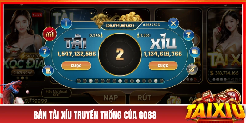 Bàn tài xỉu truyền thống của GO88