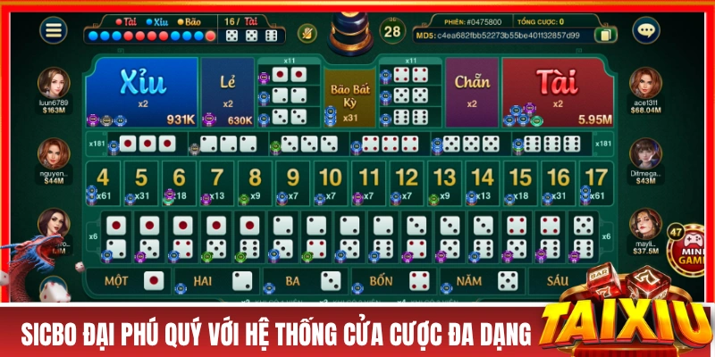 Tài Xỉu HITCLUB - Cẩm Nang Hướng Dẫn Dành Cho “Tân Binh” Sicbo Đại Phú Quý với hệ thống cửa cược đa dạng