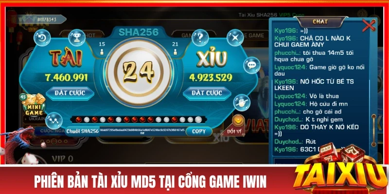 Phiên bản tài xỉu MD5 tại cổng game IWIN 